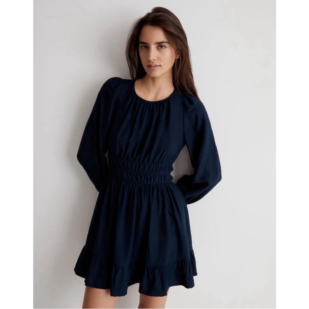 Madewell navy dress with open back